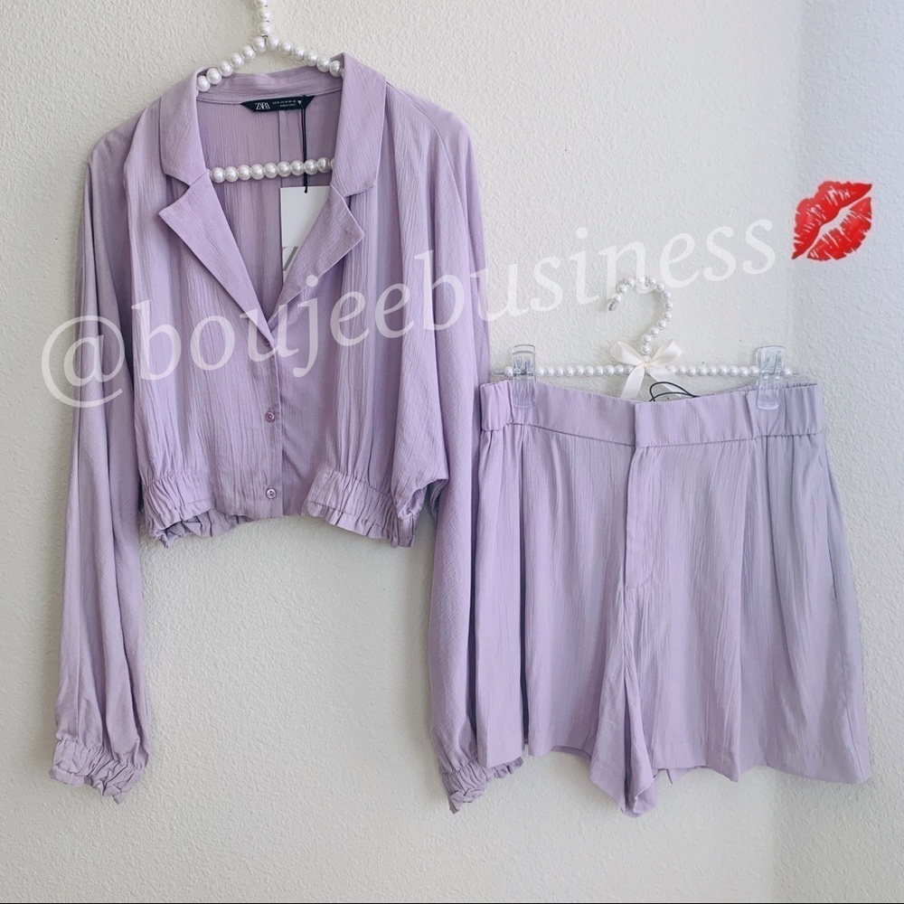 ZARA Flowy Lounge Short Set - Picture 10 of 12